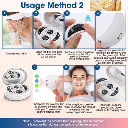 EMS Eye & Face Beauty Device – Red Light Therapy, Heat Compress & Dark Circle Relief