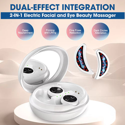 EMS Eye & Face Beauty Device – Red Light Therapy, Heat Compress & Dark Circle Relief