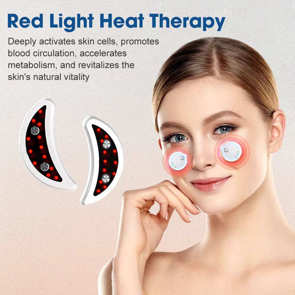 EMS Eye & Face Beauty Device – Red Light Therapy, Heat Compress & Dark Circle Relief