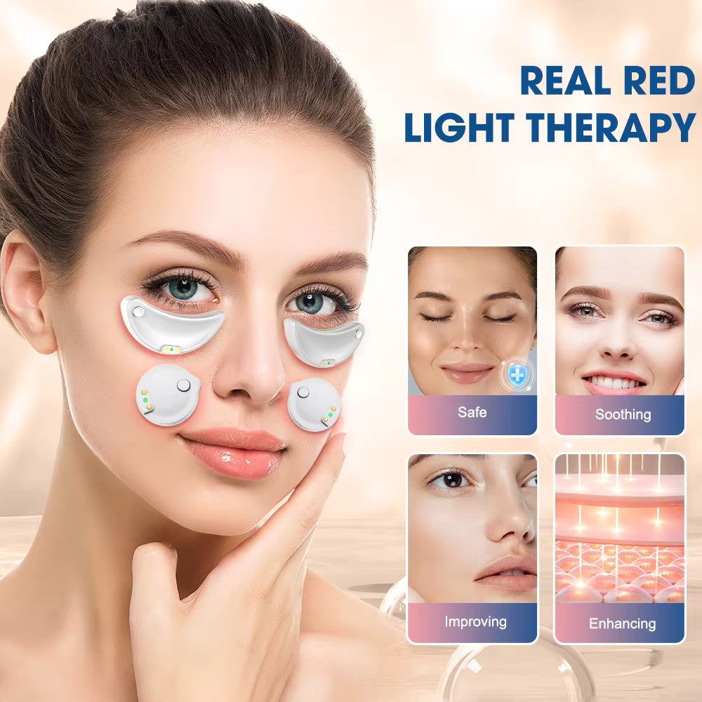 EMS Eye & Face Beauty Device – Red Light Therapy, Heat Compress & Dark Circle Relief