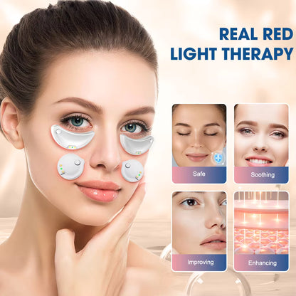 EMS Eye & Face Beauty Device – Red Light Therapy, Heat Compress & Dark Circle Relief