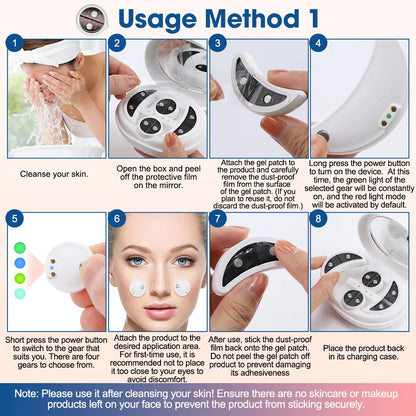 EMS Eye & Face Beauty Device – Red Light Therapy, Heat Compress & Dark Circle Relief